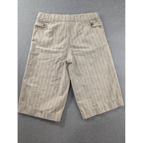 Tommy Hilfiger Pants Womens 8 Beige Stripe Gaucho Fit Capri Cropped Casual - Picture 9 of 13